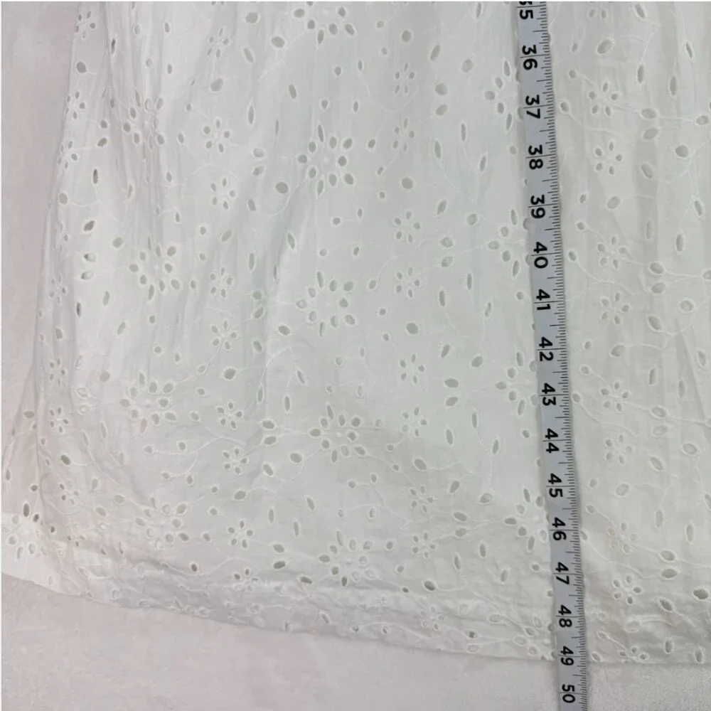 J. Crew Factory Eyelet Midi Dress Puff Sleeve Boho Summer Graduation‎ Coastal